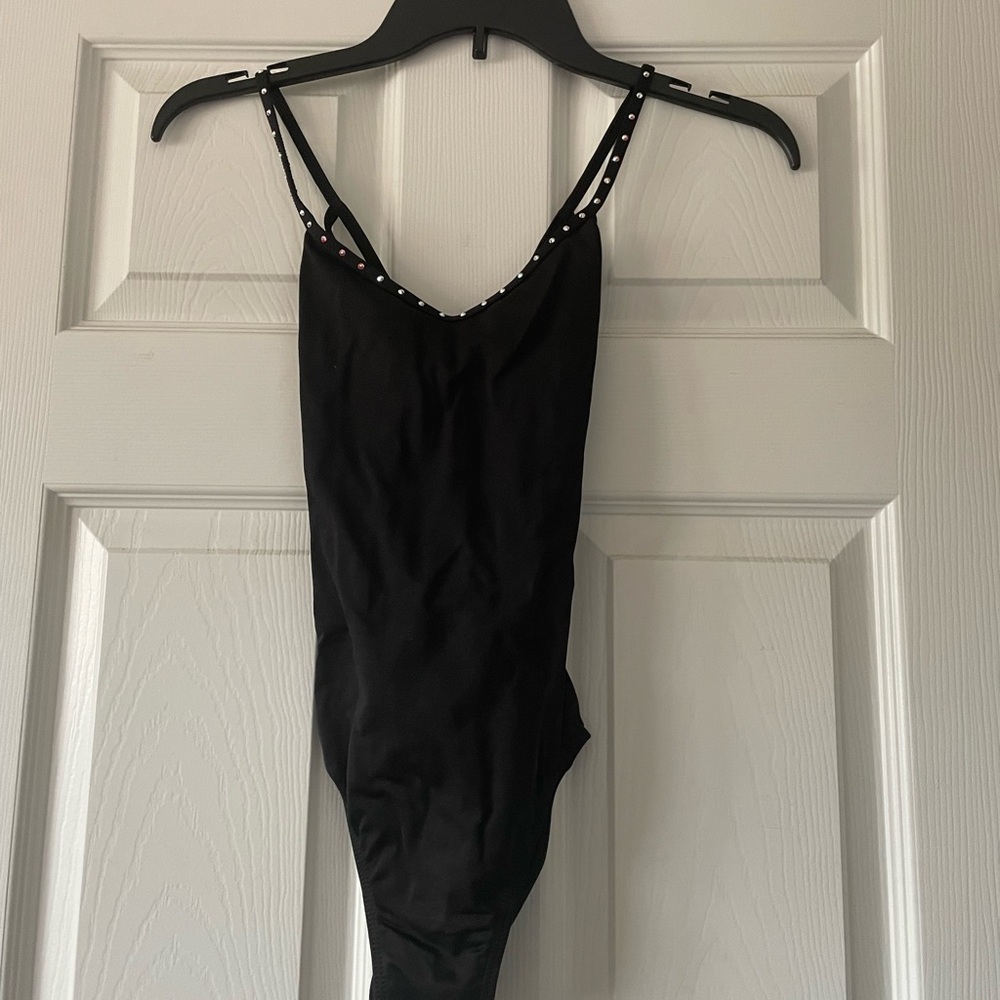 Black Spaghetti Strap Leotard